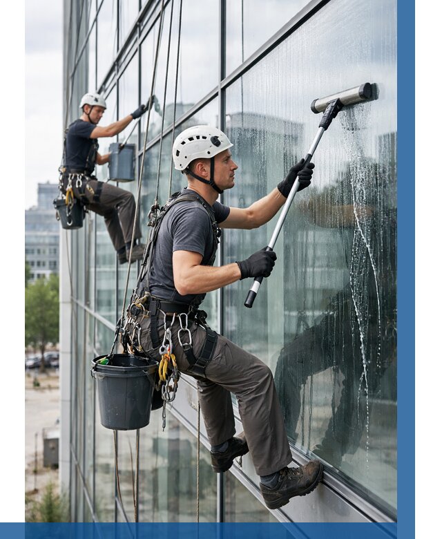 Мойка витражей альпинистами в Елабуге от 709 р. под ключ|ВЫСОТНИК-Лбг