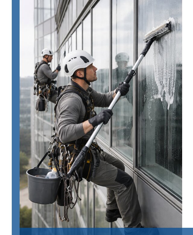 Высотная мойка сплошного остекления с выездом в Елабуге