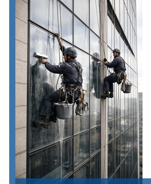 Профессиональная мойка стеклянных фасадов зданий в Елабуге