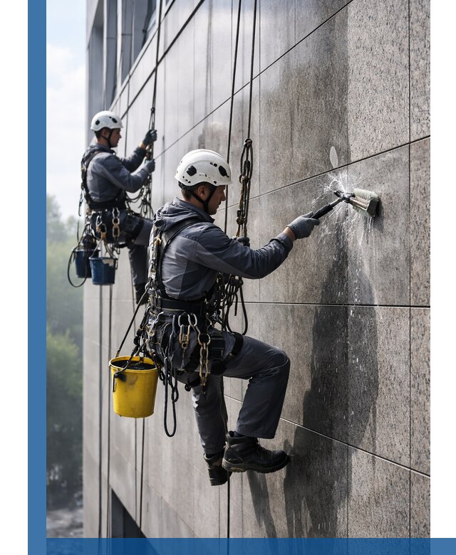 Профессиональная мойка фасада из керамогранита в Елабуге