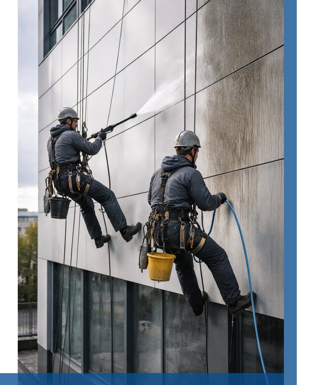 Мойка фасада из композита в Елабуге по цене от 304 р. | ВЫСОТНИК-Лбг