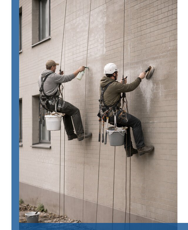 Удаление высолов с фасада зданий в Елабуге без повреждений и следов
