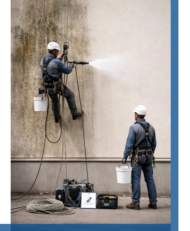 Очистка фасада от плесени в Елабуге от 304 р. | ВЫСОТНИК-Лбг