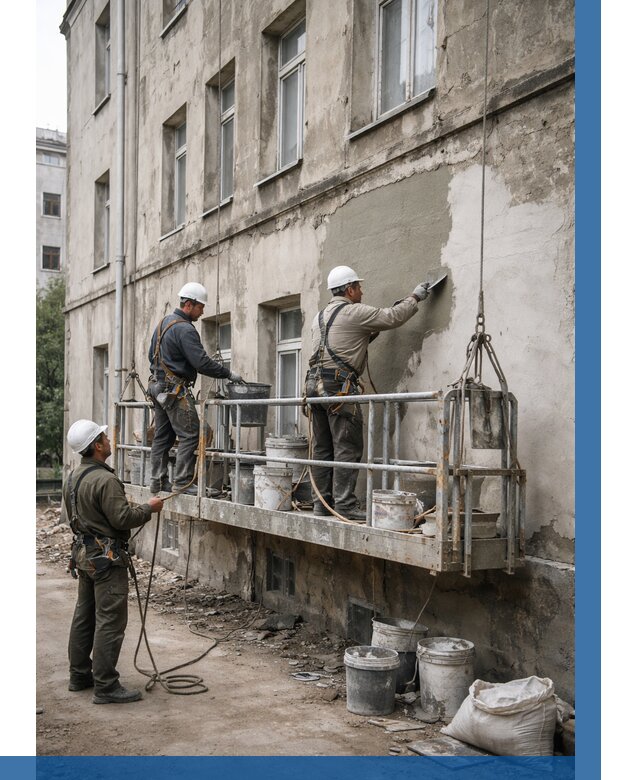 Капитальный ремонт фасада в Елабуге от 4254 р. | ВЫСОТНИК-Лбг