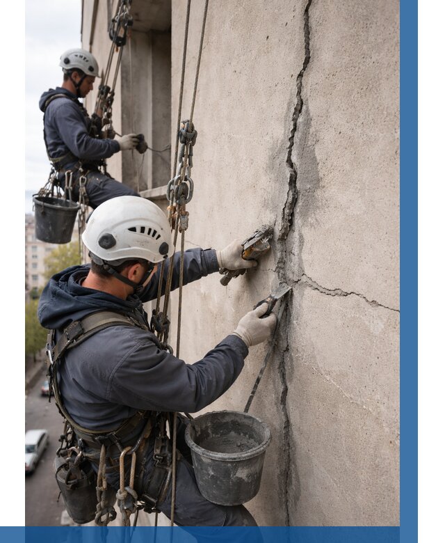 Заделка трещин на фасаде в Елабуге от 912 р. | ВЫСОТНИК-Лбг