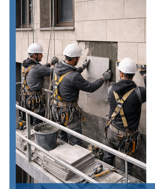 Ремонт облицовки фасада плиткой в Елабуге с гарантией