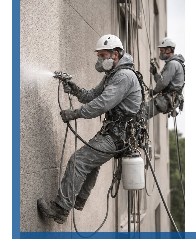 Безвоздушная покраска фасадов зданий в Елабуге профессионально