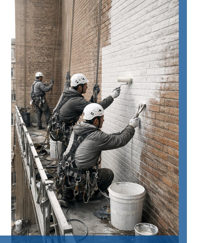 Покраска кирпичного фасада в Елабуге от 354 р. | ВЫСОТНИК-Лбг