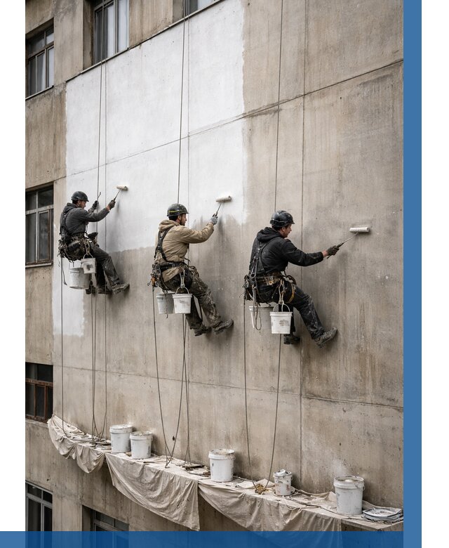 Покраска бетонного фасада в Елабуге от 354 р за м2 | ВЫСОТНИК-Лбг