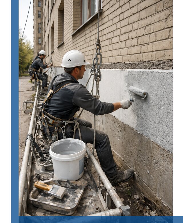 Окраска цоколя здания в Елабуге профессионально и надежно