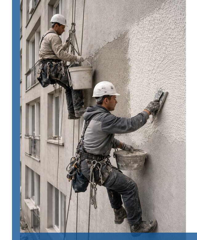 Нанесение декоративной штукатурки короед на фасад в Елабуге