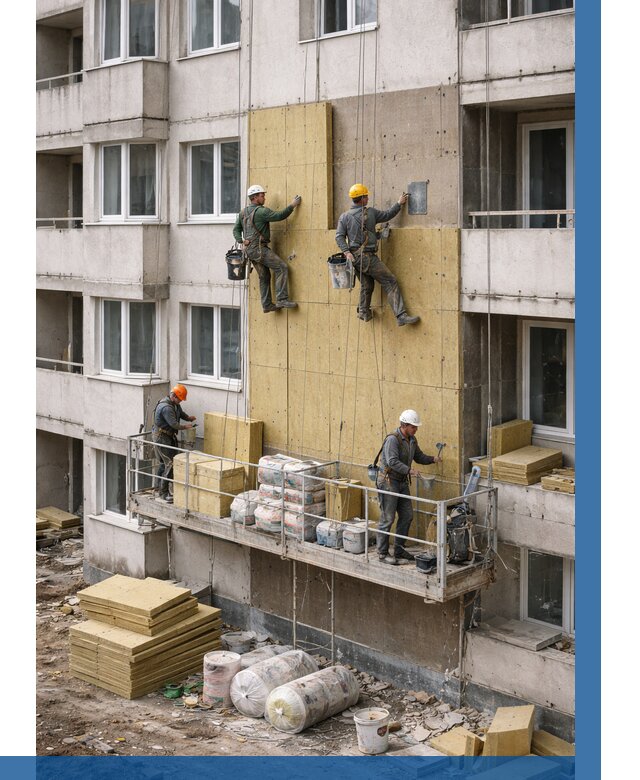 Утепление фасада минватой в Елабуге от 1519 р. | ВЫСОТНИК-Лбг