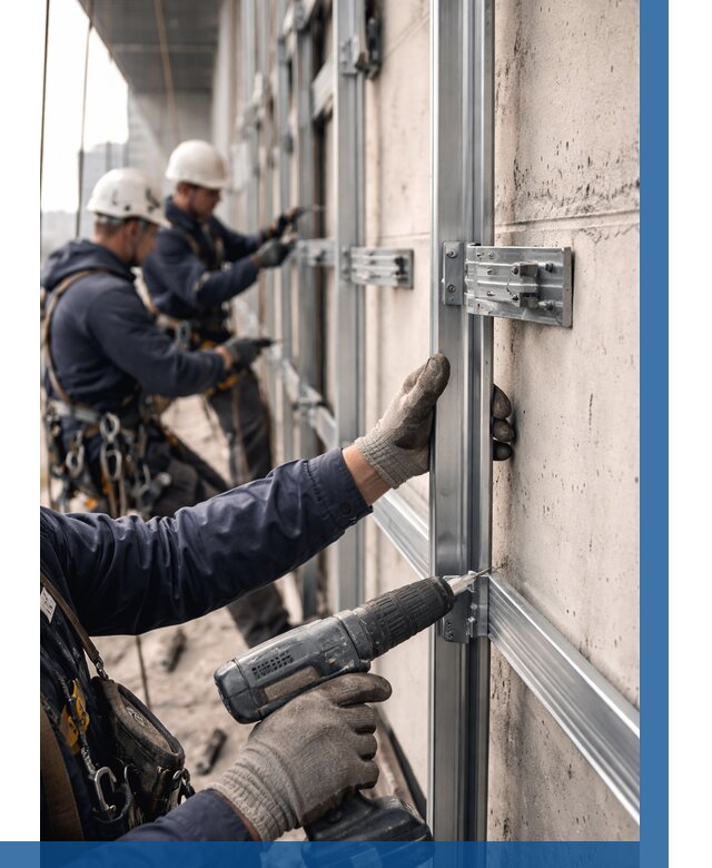 Монтаж подсистемы вентфасада в Елабуге от 861 р. | ВЫСОТНИК-Лбг