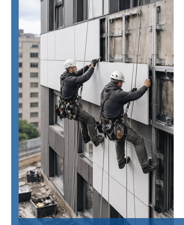 Монтаж композитных панелей фасада в Елабуге под ключ