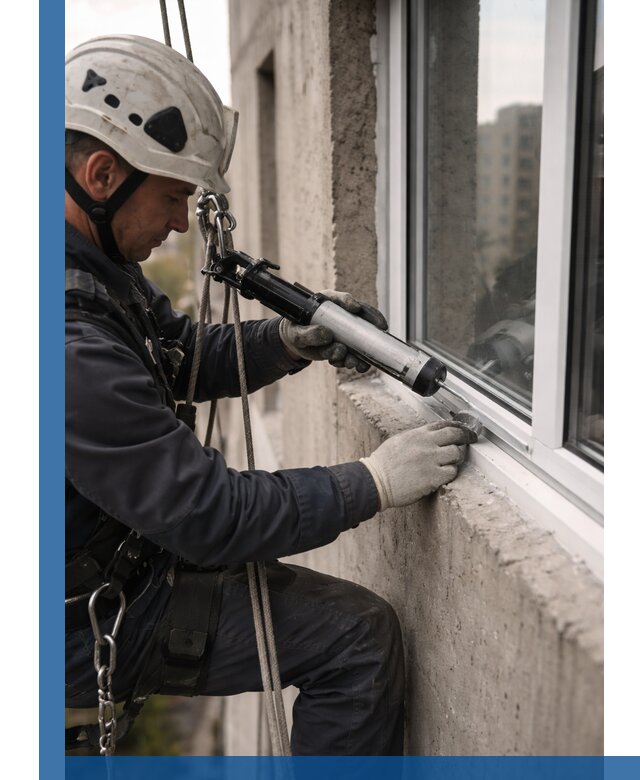 Герметизация оконных швов снаружи в Елабуге профессионально