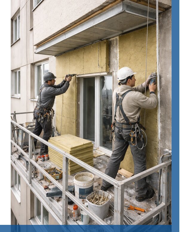 Утепление балкона снаружи в Елабуге от 1620 р. под ключ ВЫСОТНИК-Лбг