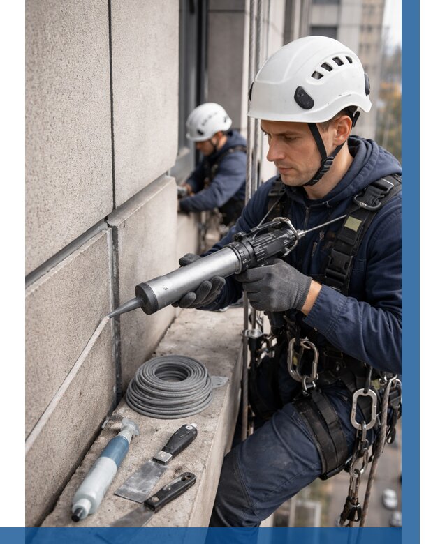 Герметизация деформационных швов фасада в Елабуге от 709 | ВЫСОТНИК-Лбг