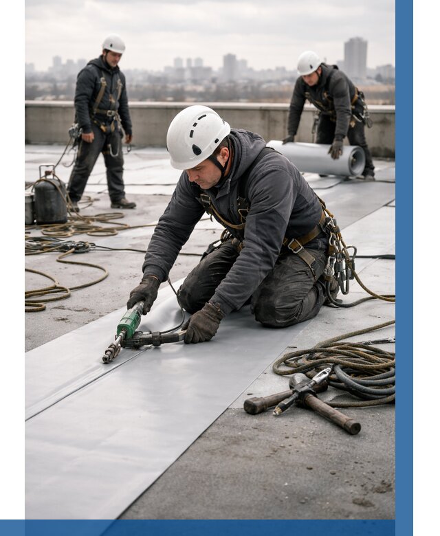 Ремонт мембранной кровли в Елабуге от 1823 р./м2 | ВЫСОТНИК-Лбг