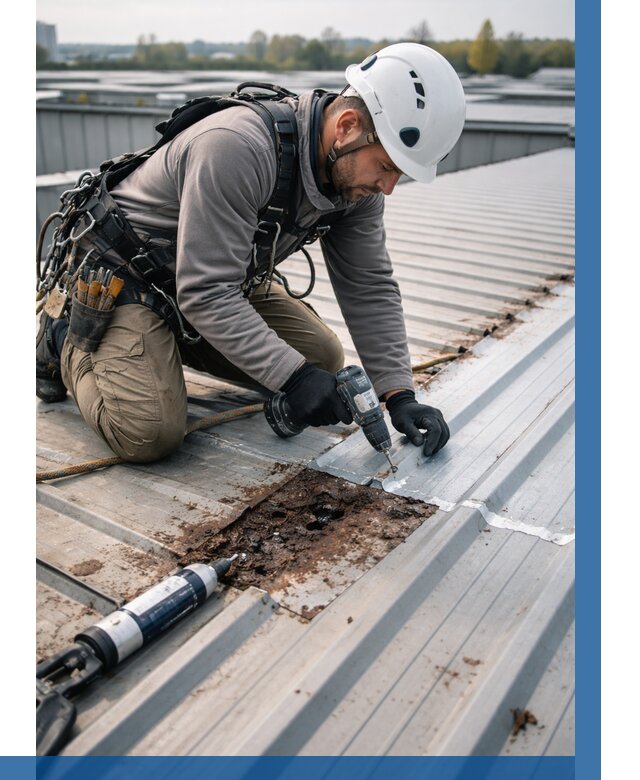 Ремонт профнастила на кровле в Елабуге от 709 р. | ВЫСОТНИК-Лбг