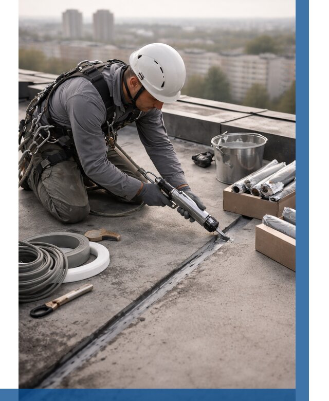 Герметизация швов кровли в Елабуге от 456 р./м2 | ВЫСОТНИК-Лбг