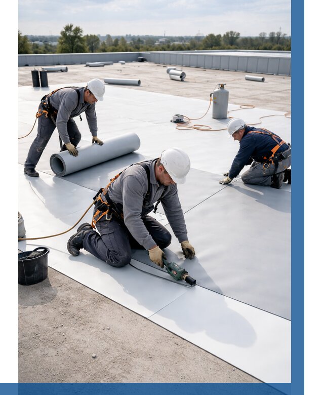 Монтаж мембранной кровли под ключ в Елабуге от 1215 р. | ВЫСОТНИК-Лбг