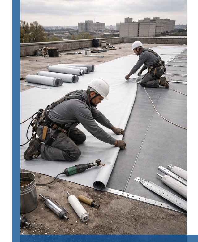 Монтаж мембранной кровли в Елабуге для промышленных зданий