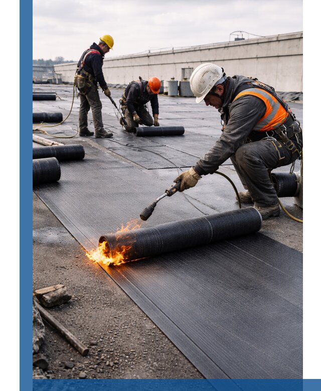 Монтаж наплавляемой кровли в Елабуге профессионально