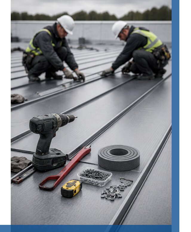 Монтаж фальцевой кровли в Елабуге от 1823 р. | ВЫСОТНИК-Лбг