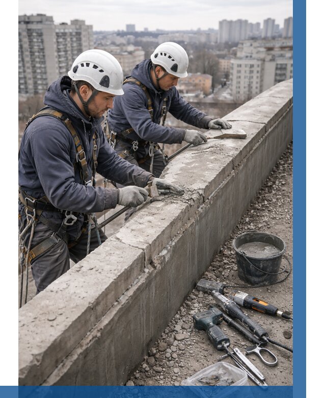 Ремонт парапета на кровле в Елабуге от 1519 р. | ВЫСОТНИК-Лбг