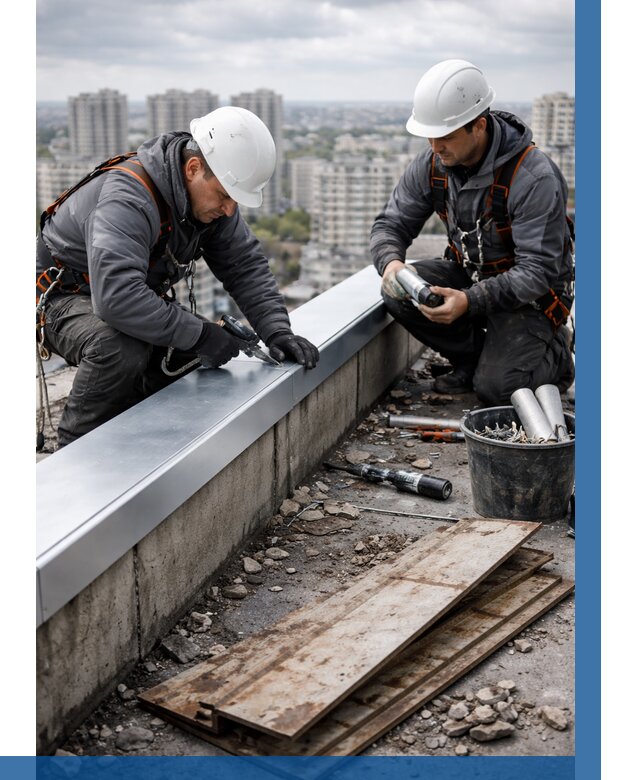 Замена парапетных крышек под ключ в Елабуге от 1215 р. | ВЫСОТНИК-Лбг