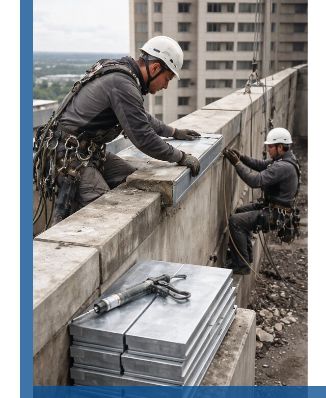 Замена парапетных крышек и установка новых в Елабуге