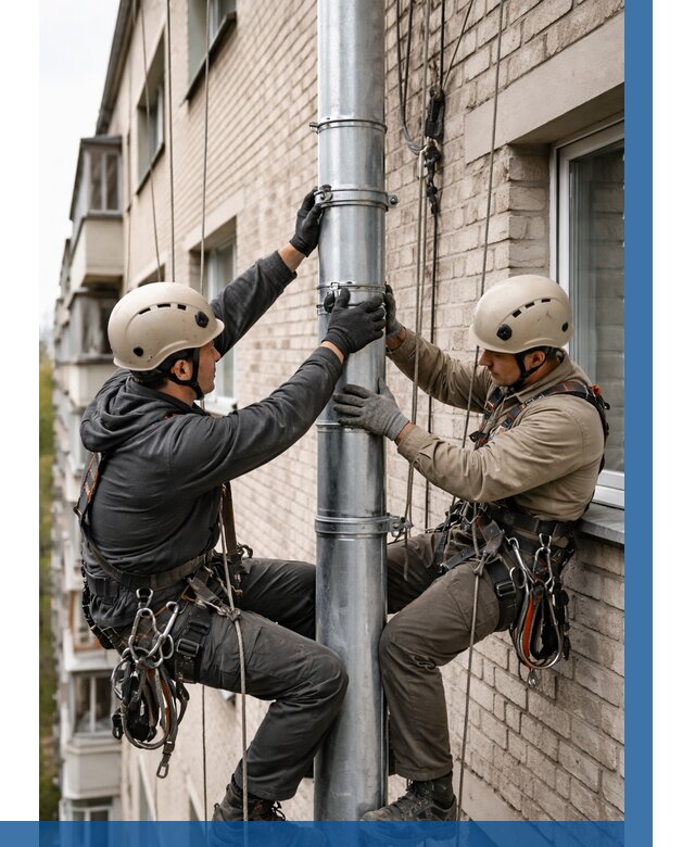 Замена водосточных труб в Елабуге от 6583 р. | ВЫСОТНИК-Лбг