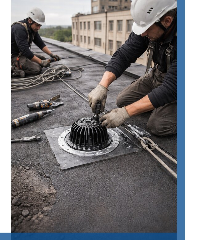 Установка водосточных воронок в Елабуге цена от 3545 р. | ВЫСОТНИК-Лбг