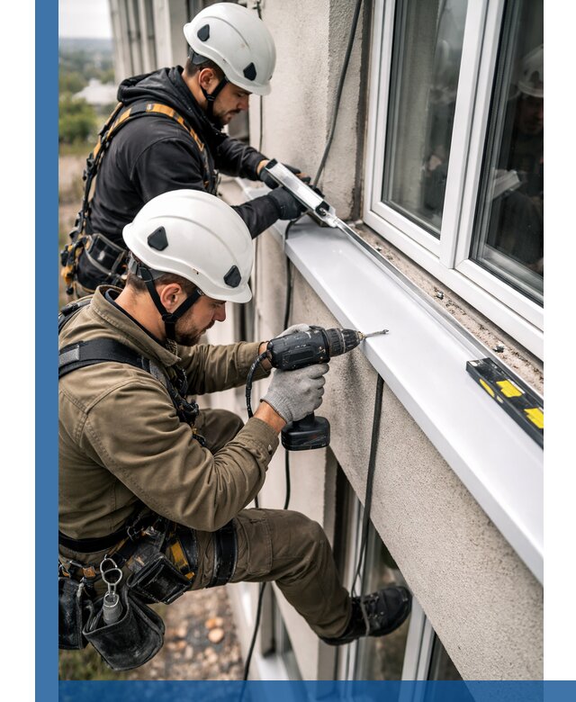 Профессиональный монтаж оконных отливов и отведения воды в Елабуге