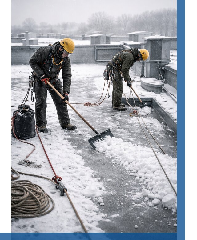 Очистка крыши от снега в Елабуге от 7596 р. | ВЫСОТНИК-Лбг