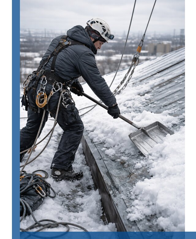 Профессиональная очистка кровли от снега и наледи в Елабуге