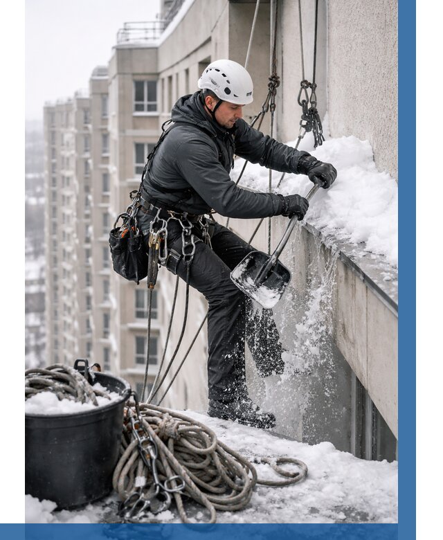 Очистка карнизов от снега в Елабуге от 304 р. | ВЫСОТНИК-Лбг