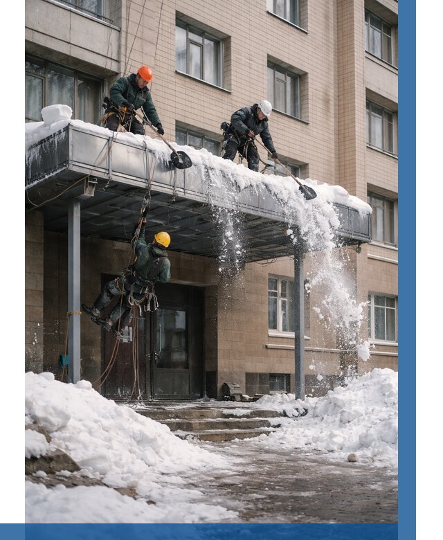 Очистка козырьков от снега в Елабуге от 3545 р. | ВЫСОТНИК-Лбг