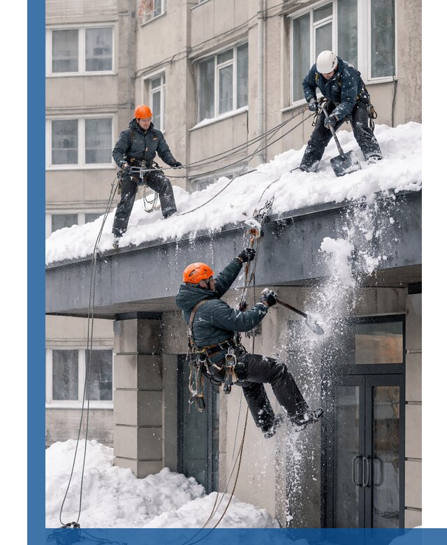 Безопасная очистка навесов от снега в Елабуге круглогодично