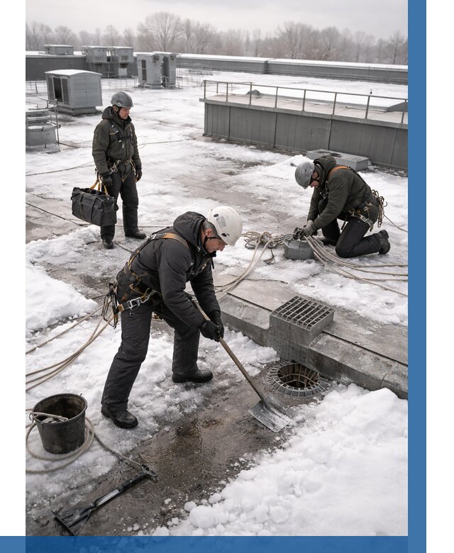 Абонентское обслуживание кровли зимой в Елабуге от 8102 р. | ВЫСОТНИК-Лбг