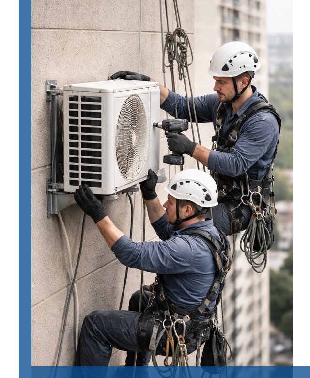 Монтаж внешнего блока кондиционера в Елабуге установка и крепление