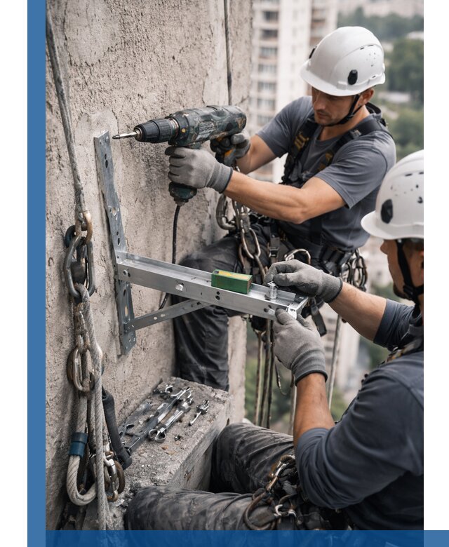 Установка кронштейнов кондиционера и крепежа в Елабуге