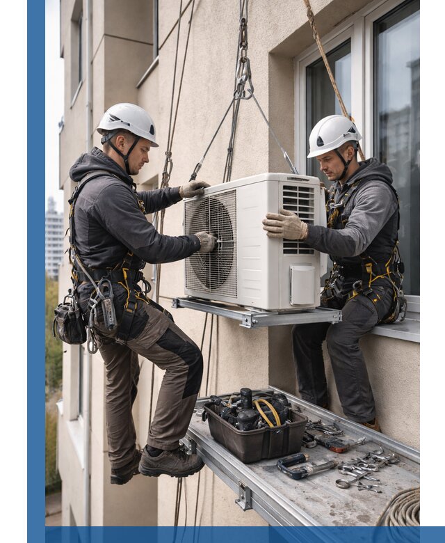 Перенос внешнего блока кондиционера в Елабуге с монтажом и крепежом