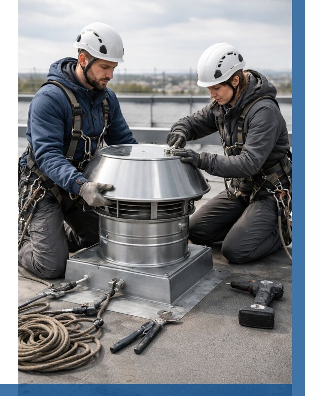 Установка дефлекторов на кровле в Елабуге от 4558 р. | ВЫСОТНИК-Лбг