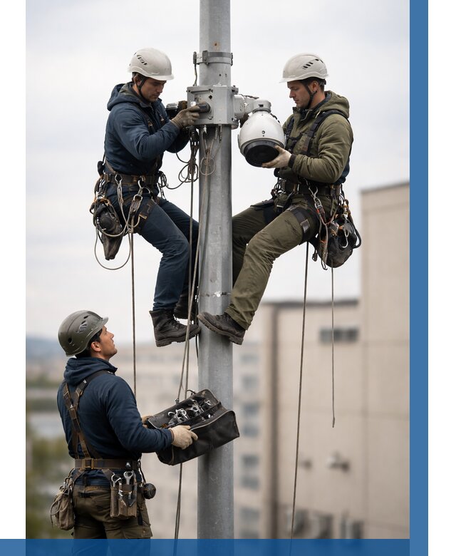 Установка видеокамер на мачте в Елабуге от 8609 р. | ВЫСОТНИК-Лбг