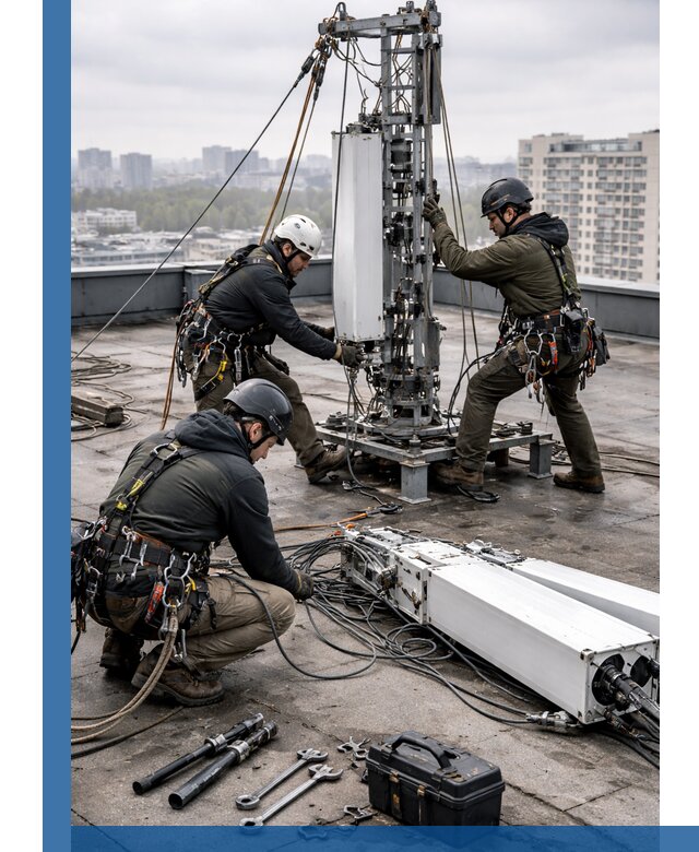 Демонтаж антенн на крыше зданий в Елабуге с гарантией