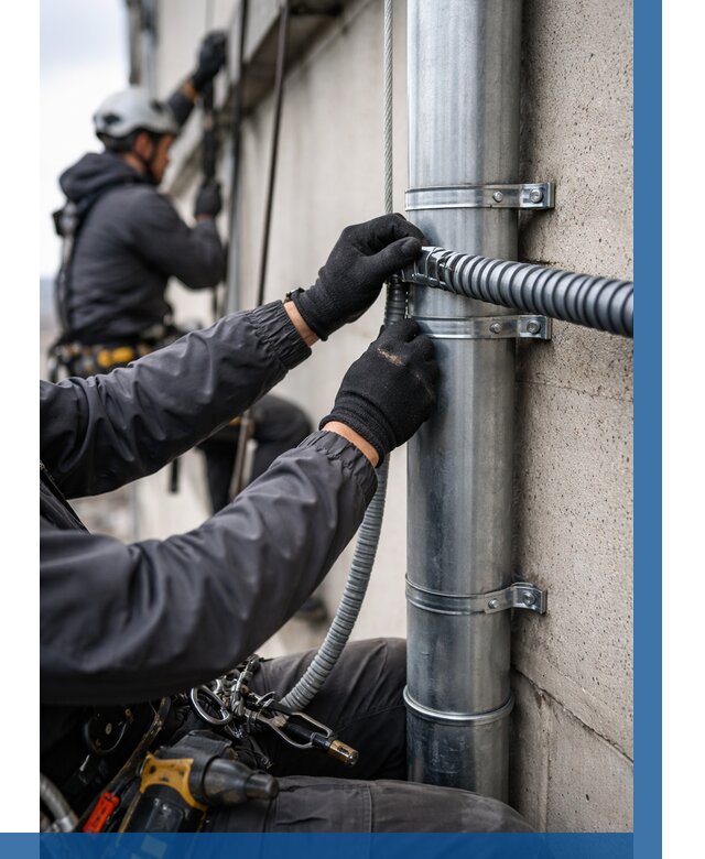 Монтаж гофры для кабеля в Елабуге от 304 р. | ВЫСОТНИК-Лбг