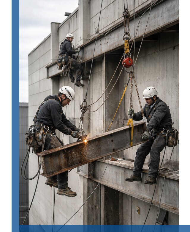 Демонтаж металлоконструкций на высоте в Елабуге под ключ