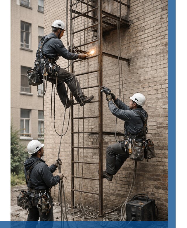 Ремонт пожарной лестницы в Елабуге от 7596 р. | ВЫСОТНИК-Лбг