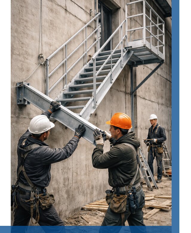 Монтаж металлических лестниц в Елабуге от 15192 р. | ВЫСОТНИК-Лбг